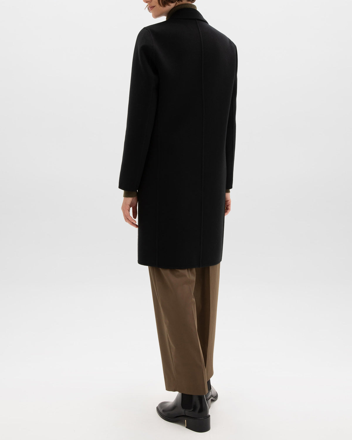 Johnstons of Elgin AW24 Women's Tailoring Black Classic Cashmere Coat TA000520RU6432