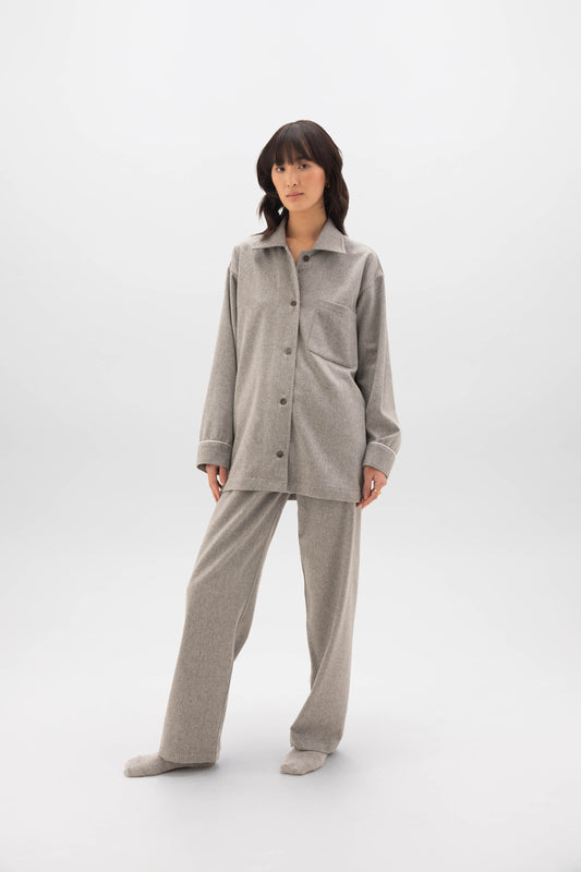 Johnstons of Elgin Women's Loungewear Silver Grey Cashmere PJ Set TA000555RU67840