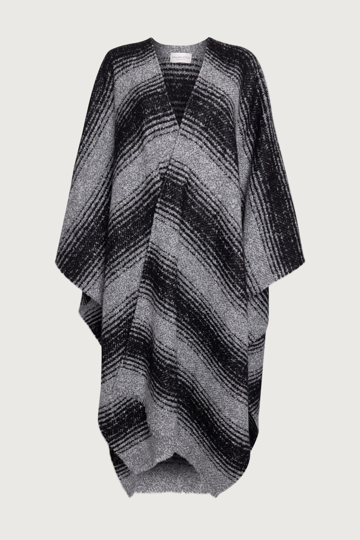 Johnstons of Elgin AW24 Woven Accessory Charcoal Textural Ombré Cape TB000697RU7548ONE