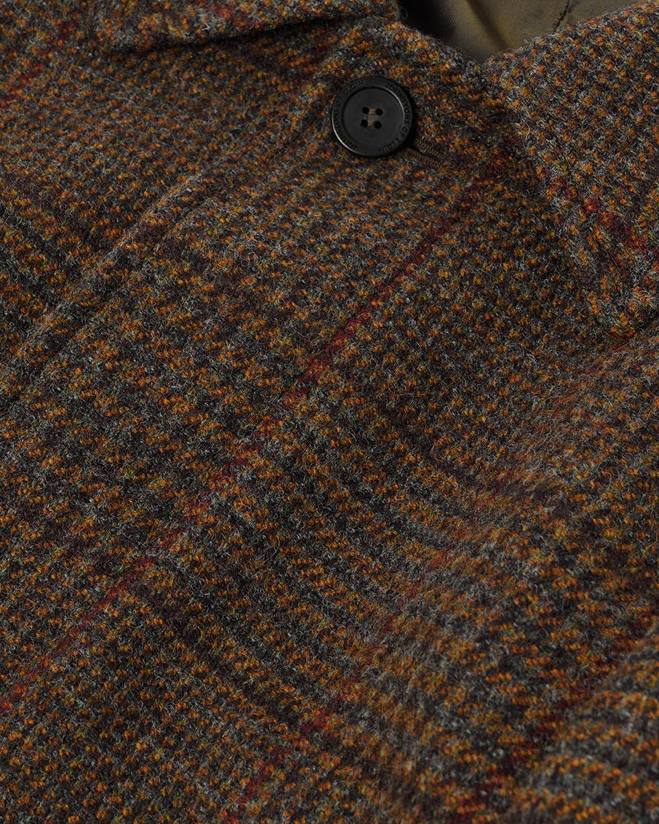 Johnstons of Elgin AW25 Men's Tailoring Moorland Glen Urquhart Check The Balmacaan' Coat TD000475RU7677