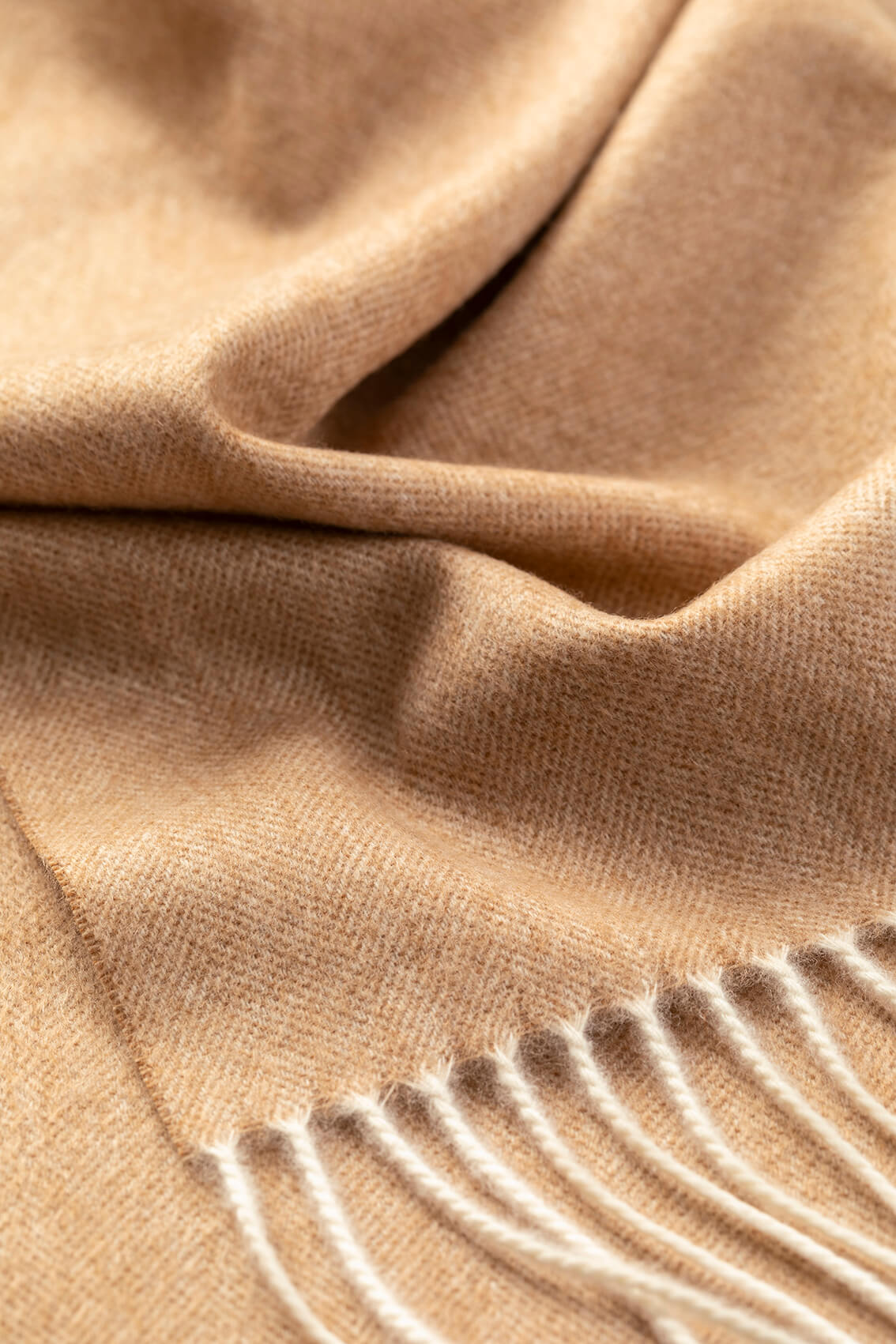 Johnstons of Elgin Neutral Herringbone Cashmere & Vicuña Scarf TV0000040815