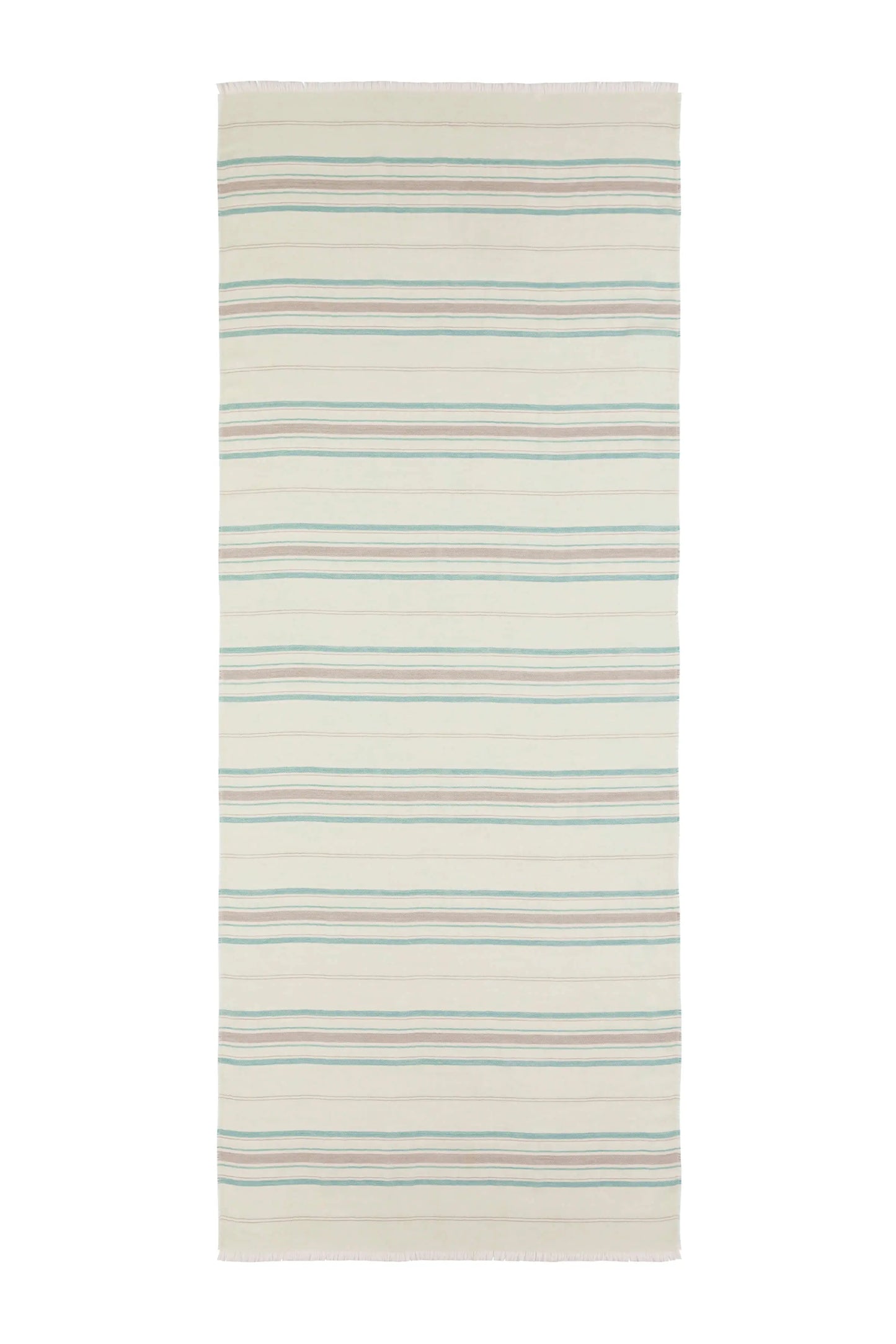 Johnstons of Elgin SS25 Accessories Green Lightweight Stripy Cashmere Scarf WA000861RU7593ONE