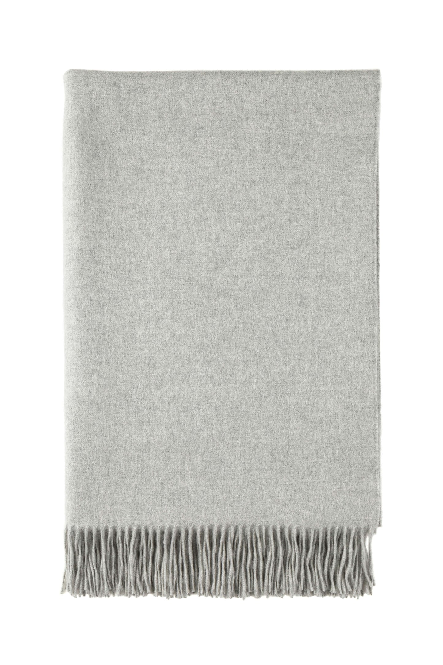Johnstons of Elgin’s Cashmere Bed Throw in Silver on white background WA001159HA0100ONE