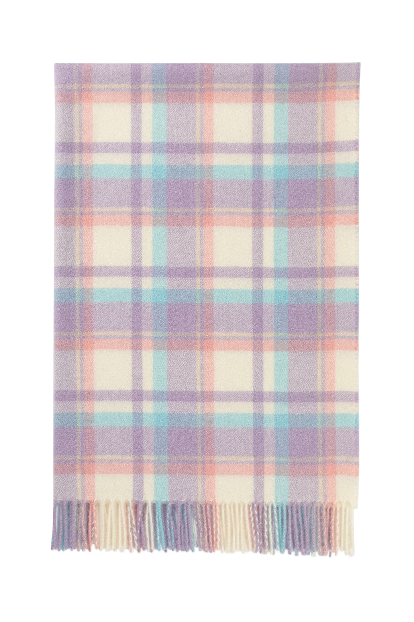 Johnstons of Elgin 2024 Baby Blanket Collection Lilac Pink Check Cashmere Baby Blanket WA001954RU7475ONE