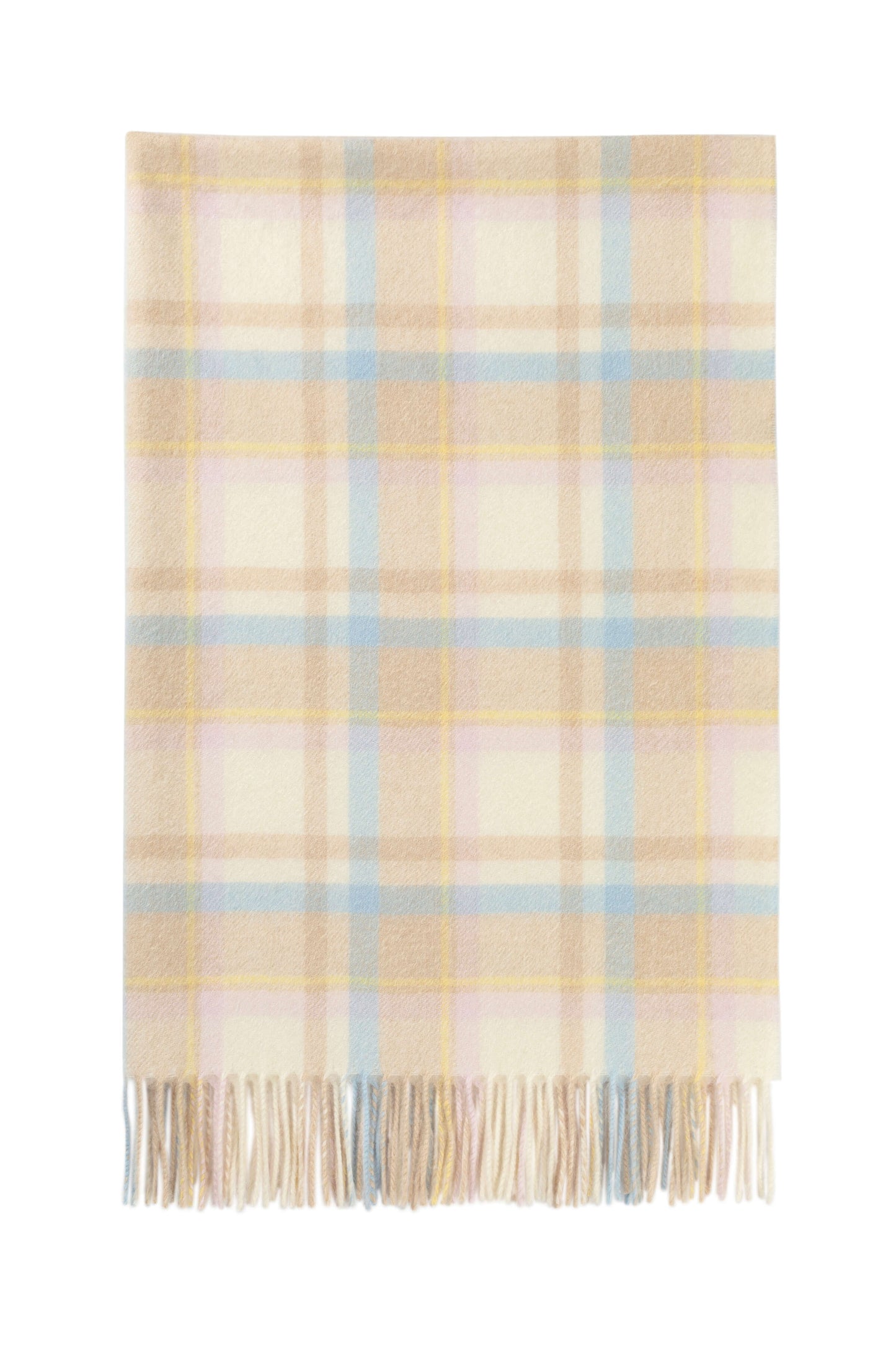 Johnstons of Elgin 2024 Baby Blanket Collection Natural Check Cashmere Baby Blanket WA001954RU7476ONE