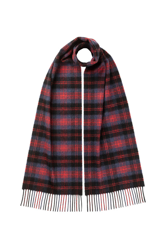 Johnstons of Elgin Tartan Cashmere Scarf in Angus on a white background WA000016KU0125ONE