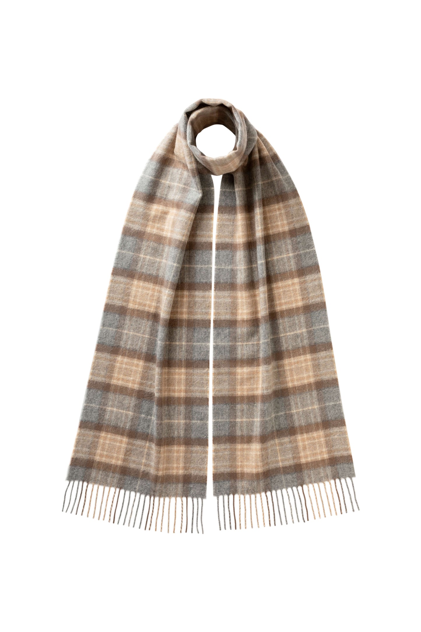 Johnstons of Elgin AW25 Woven Accessories Natural MacKellar Natural MacKellar Tartan Cashmere Scarf WA000016KU0542N/A