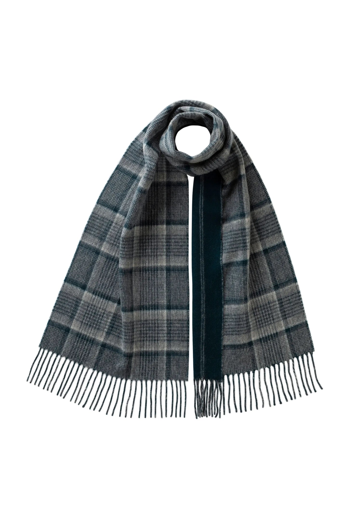 Johnstons of Elgin AW25 Woven Accessories Check & Pinstripe Reversible Cashmere Scarf WA000020RU7645ONE