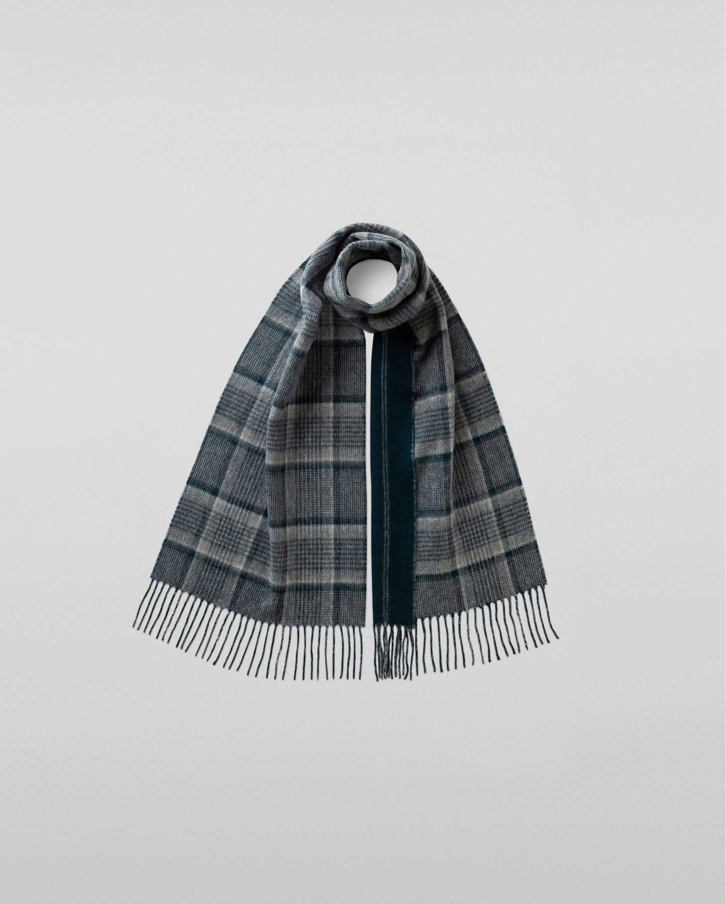 Johnstons of Elgin Woven Accessories Check & Pinstripe Reversible Cashmere Scarf WA000020RU7645ONE