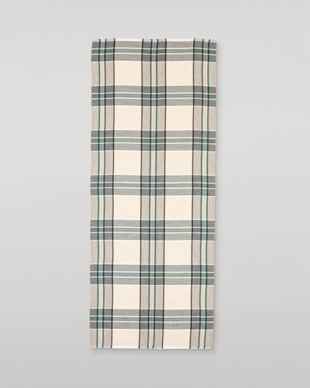 JOHNSTONS OF ELGIN ORTON CRAMMED TARTAN SCARF NEUTRAL 100% CASHMERE WA002447RU7702ONE