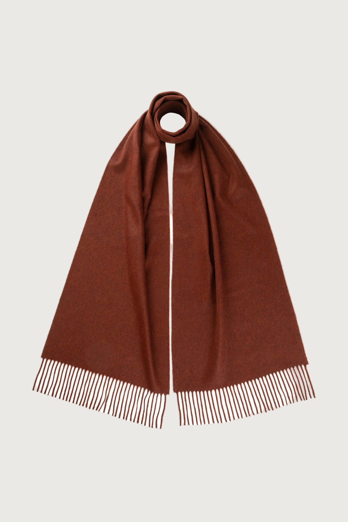 Johnstons of Elgin AW24 Woven Accessory Russet Wide Cashmere Scarf WA000057HE7055ONE