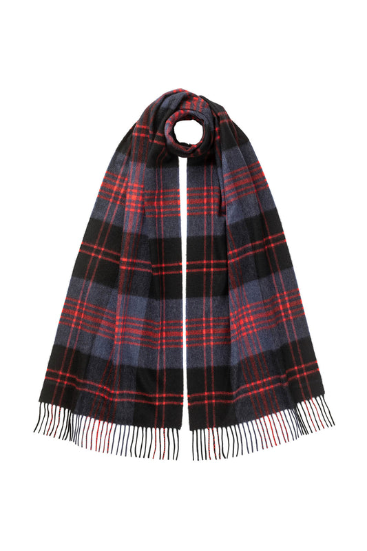 Johnstons of Elgin Tartan Oversized Cashmere Scarf in Angus on a white background WA000057KU0125ONE