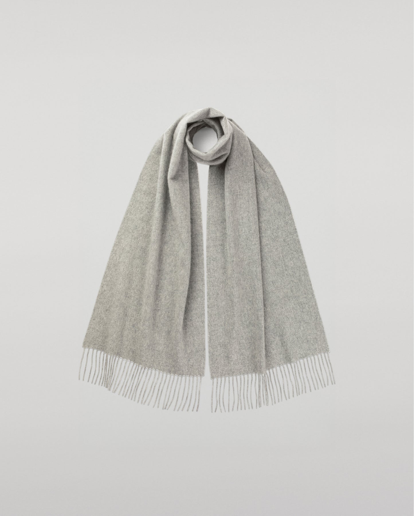 Johnstons of Elgin Woven Accessory Light Grey Wide Cashmere Scarf WA000057HA0200ONE