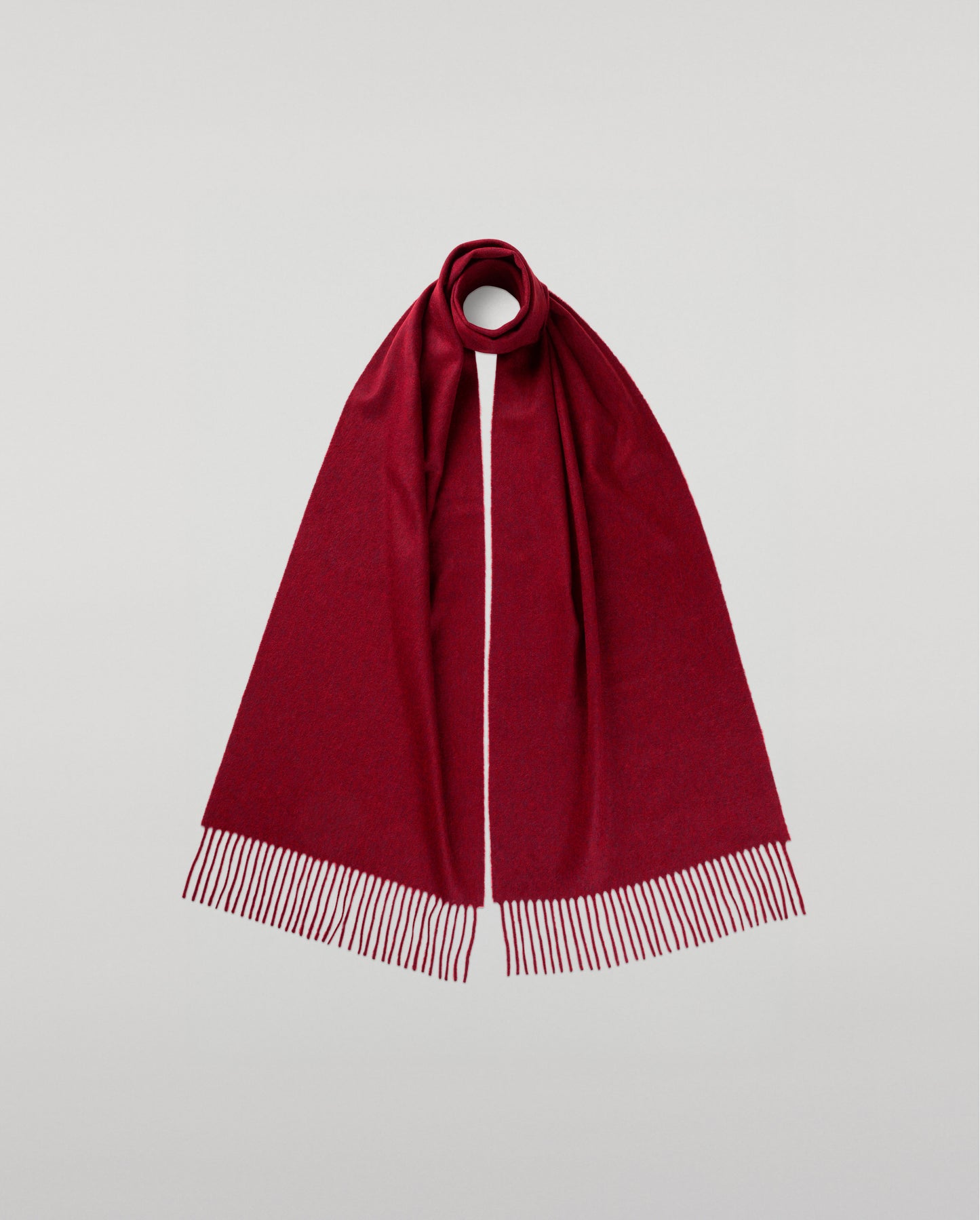 Johnstons of Elgin Oversized Cashmere Scarf in Merlot on a white background WA000057SE7234N/A