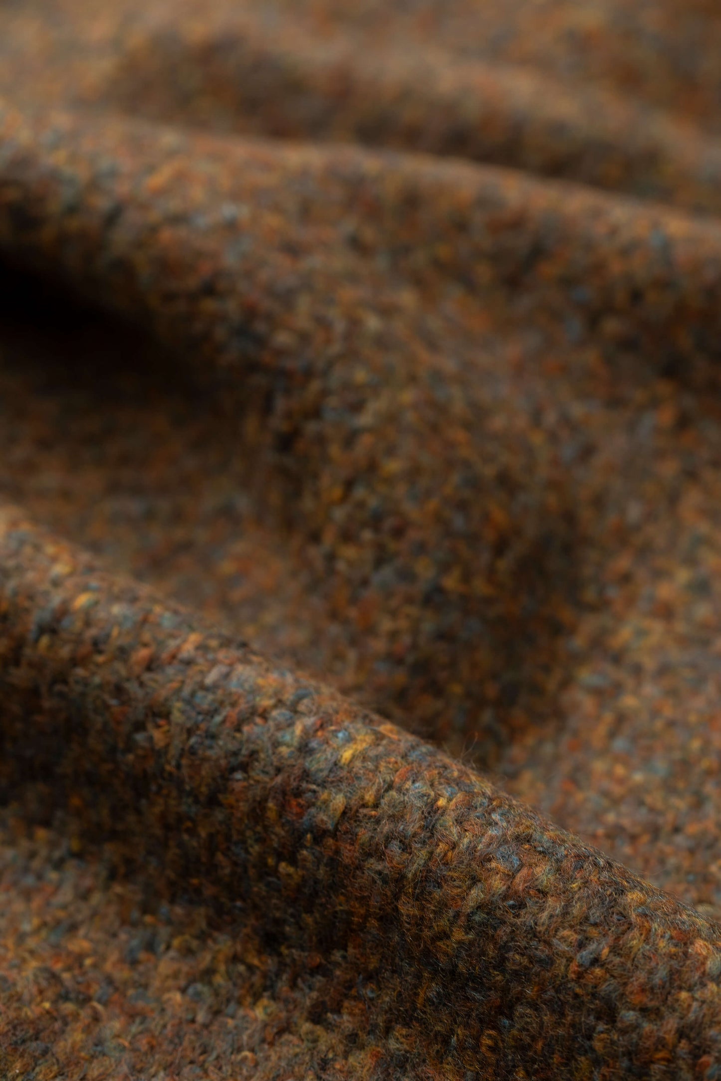 Johnstons of Elgin AW24 Woven Accessory Bronze Mix Brushed Bouclé Scarf WB002587HB4355ONE