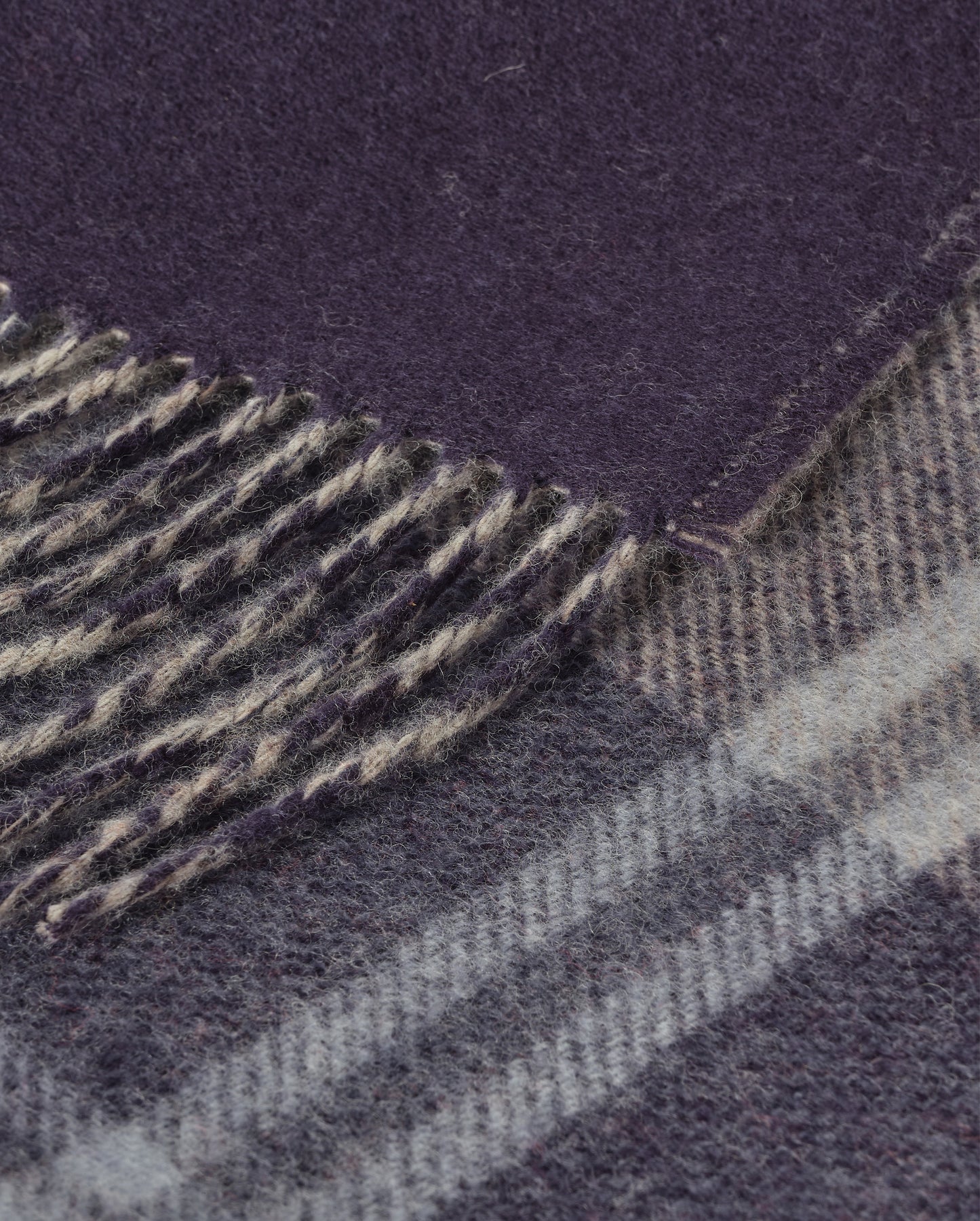 Johnstons of Elgin Blanket Collection Blue & Cream Windowpane Double Face Lambswool Throw WD000021RU6950ONE