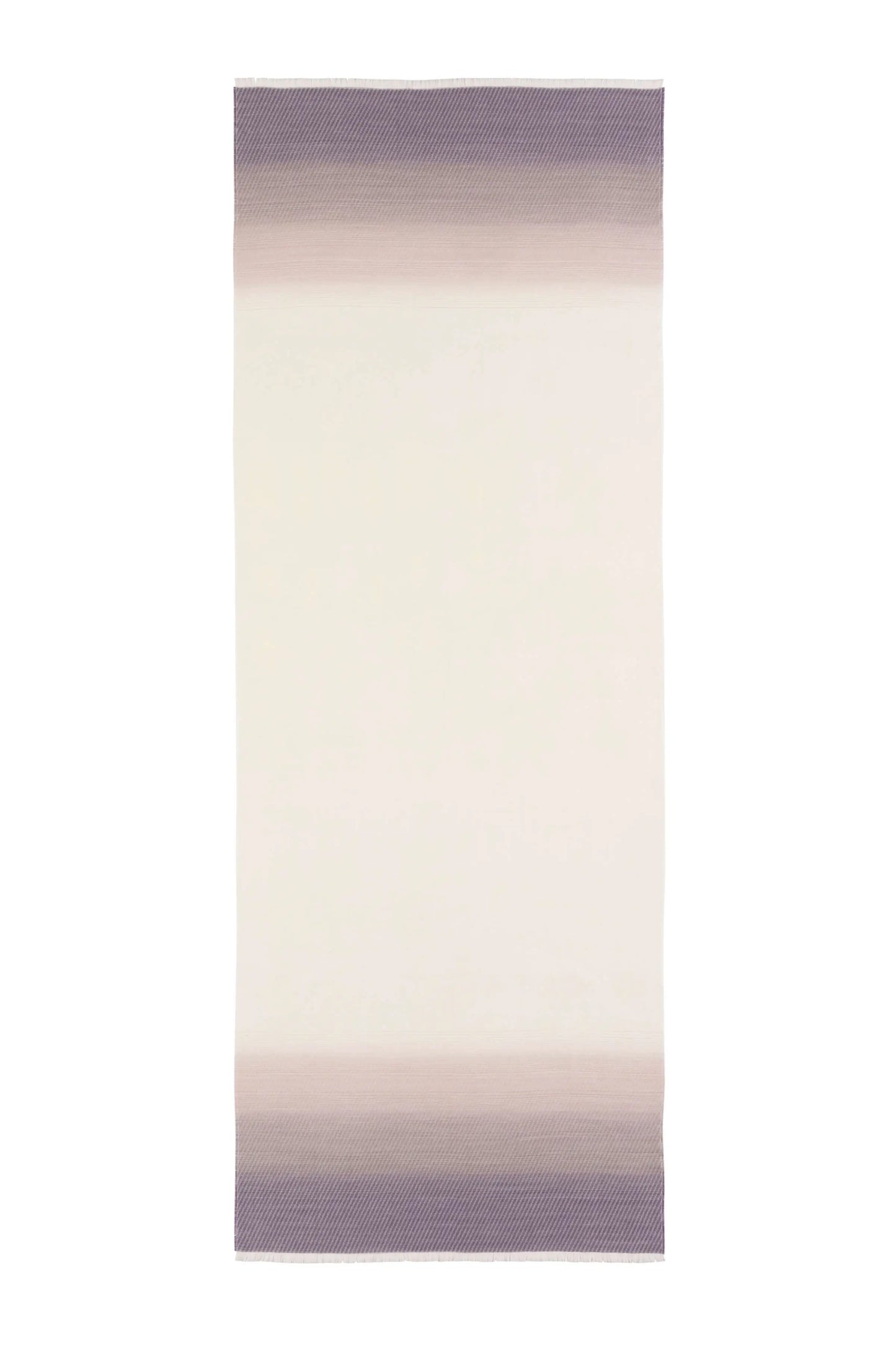 Johnstons of Elgin SS25 Accessories Purple Lightweight Ombré Tip Merino Scarf lying flat on a white background WDC01519RU7585ONE