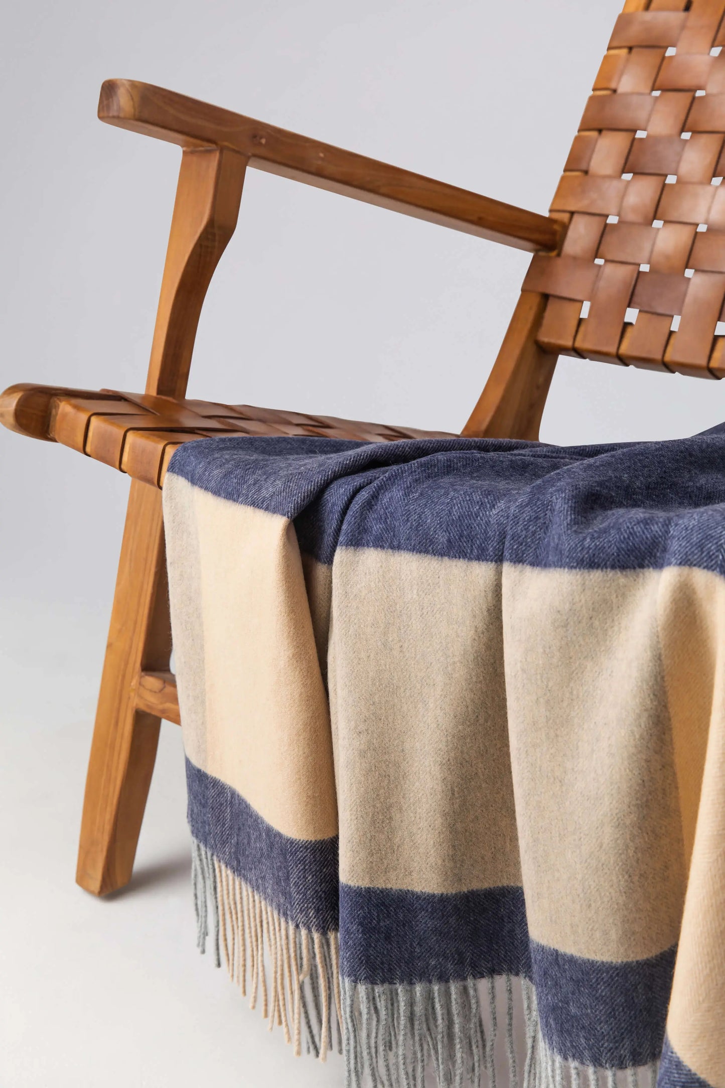 Block Border Wool Dark Throw