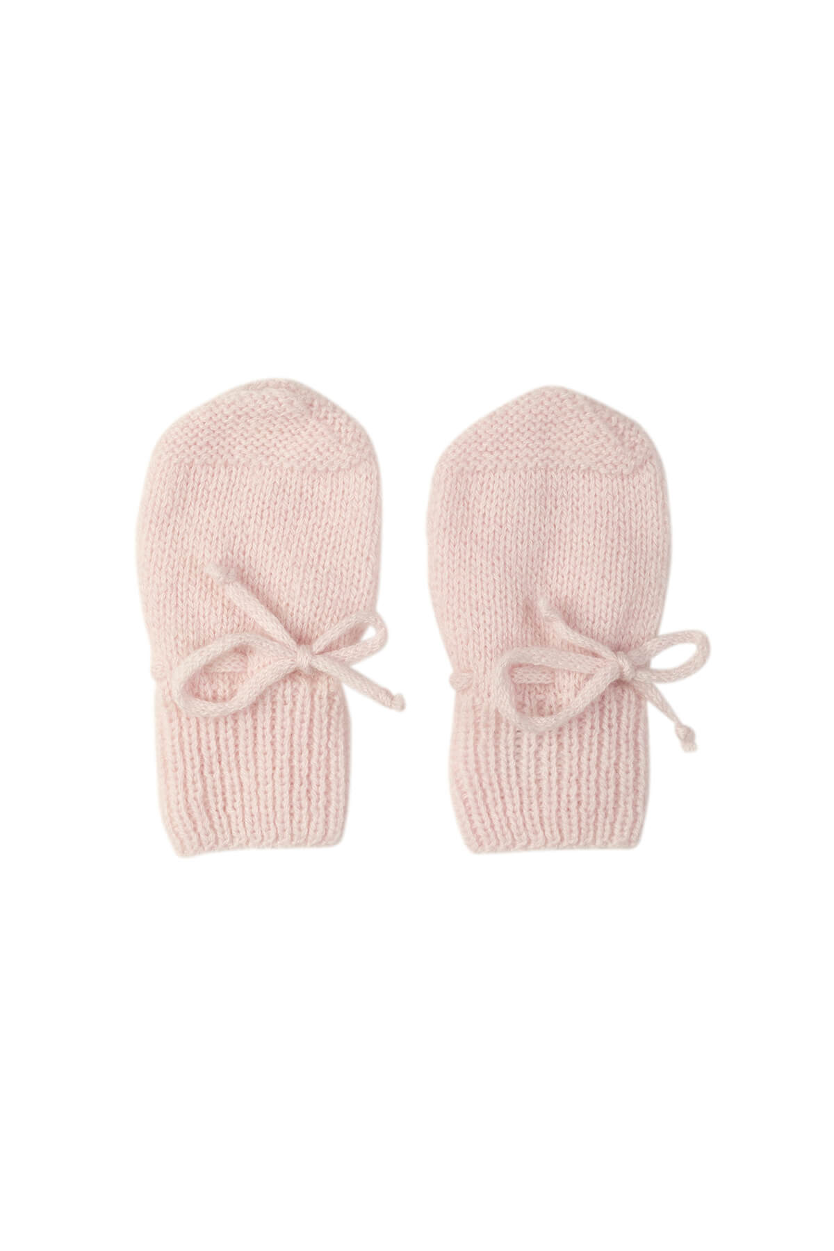 Johnstons of Elgin’s Baby's 1st Cashmere Accessories Gift Set with Blush Pink Cashmere Baby Mittens on a white background AW21GIFTSET20B