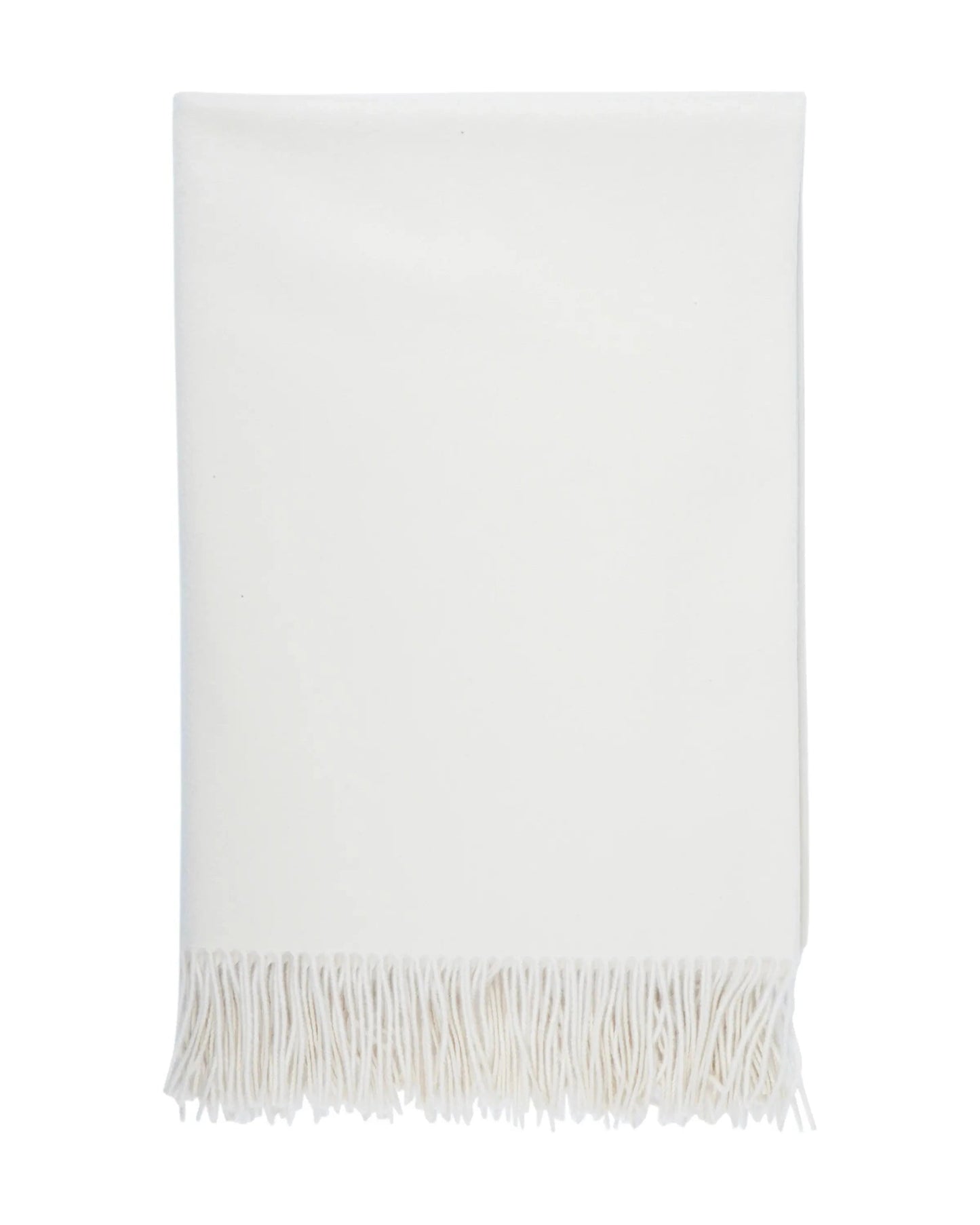 2025 Johnstons of Elgin Interiors Collection White Cashmere Throw on a white background WA000055SA0000ONE