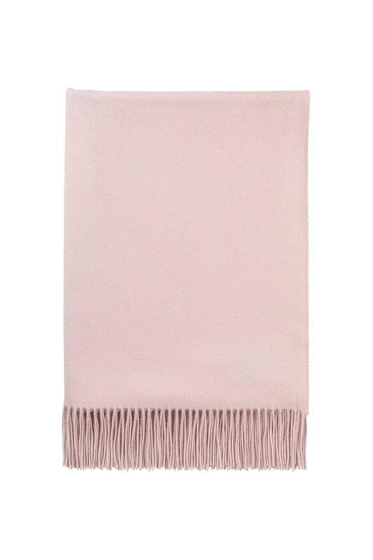 Johnstons of Elgin’s Blush Pink Cashmere Throw on a white background WA000055SE0565ONE