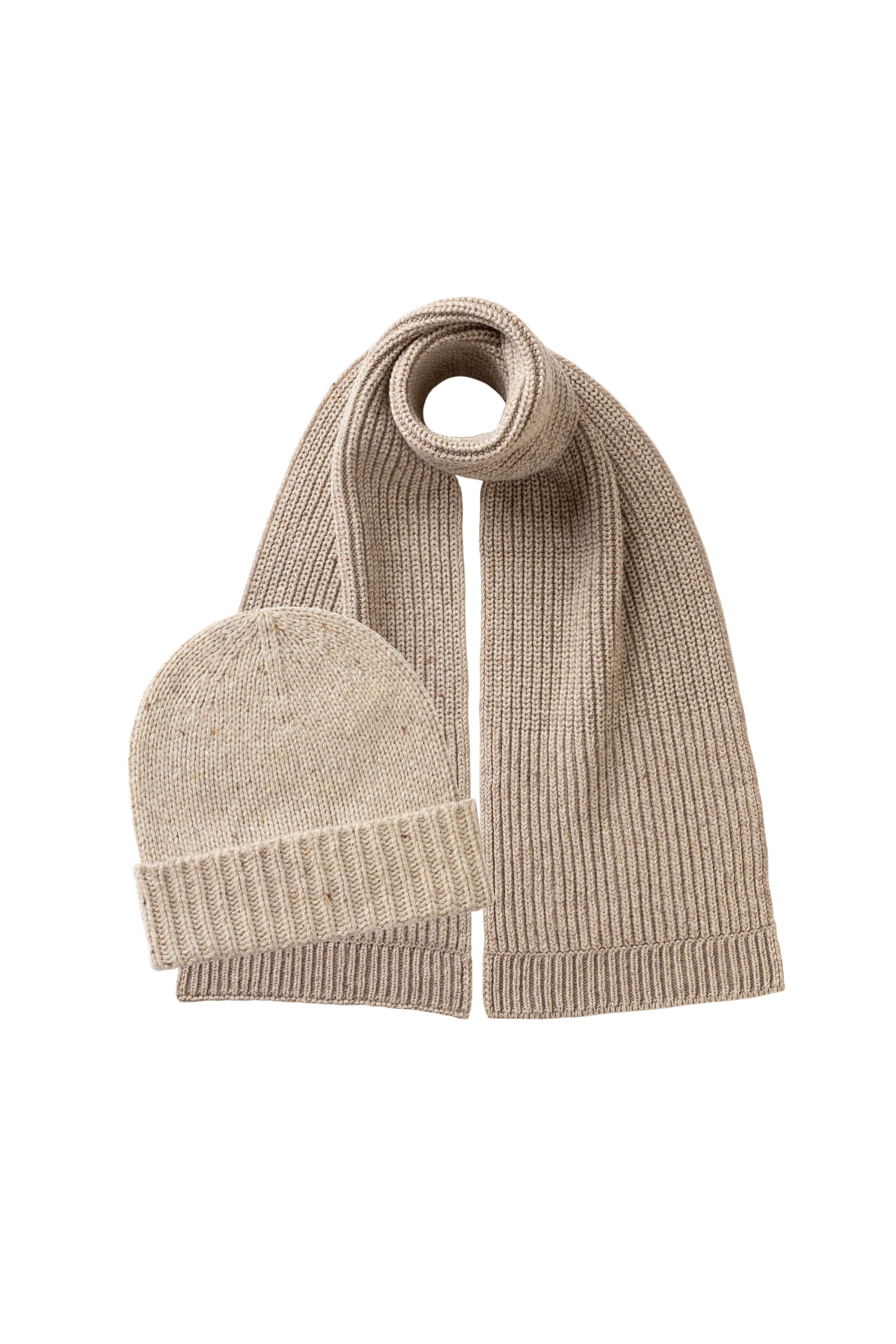 Donegal Cashmere Cream Hat & Scarf Gift Set | Cashmere Accessories