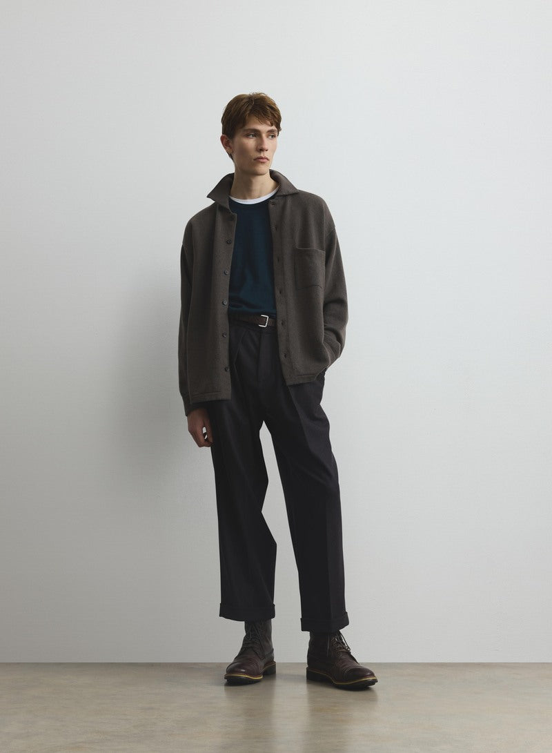Tweel Grey & Green Cashmere Shirt