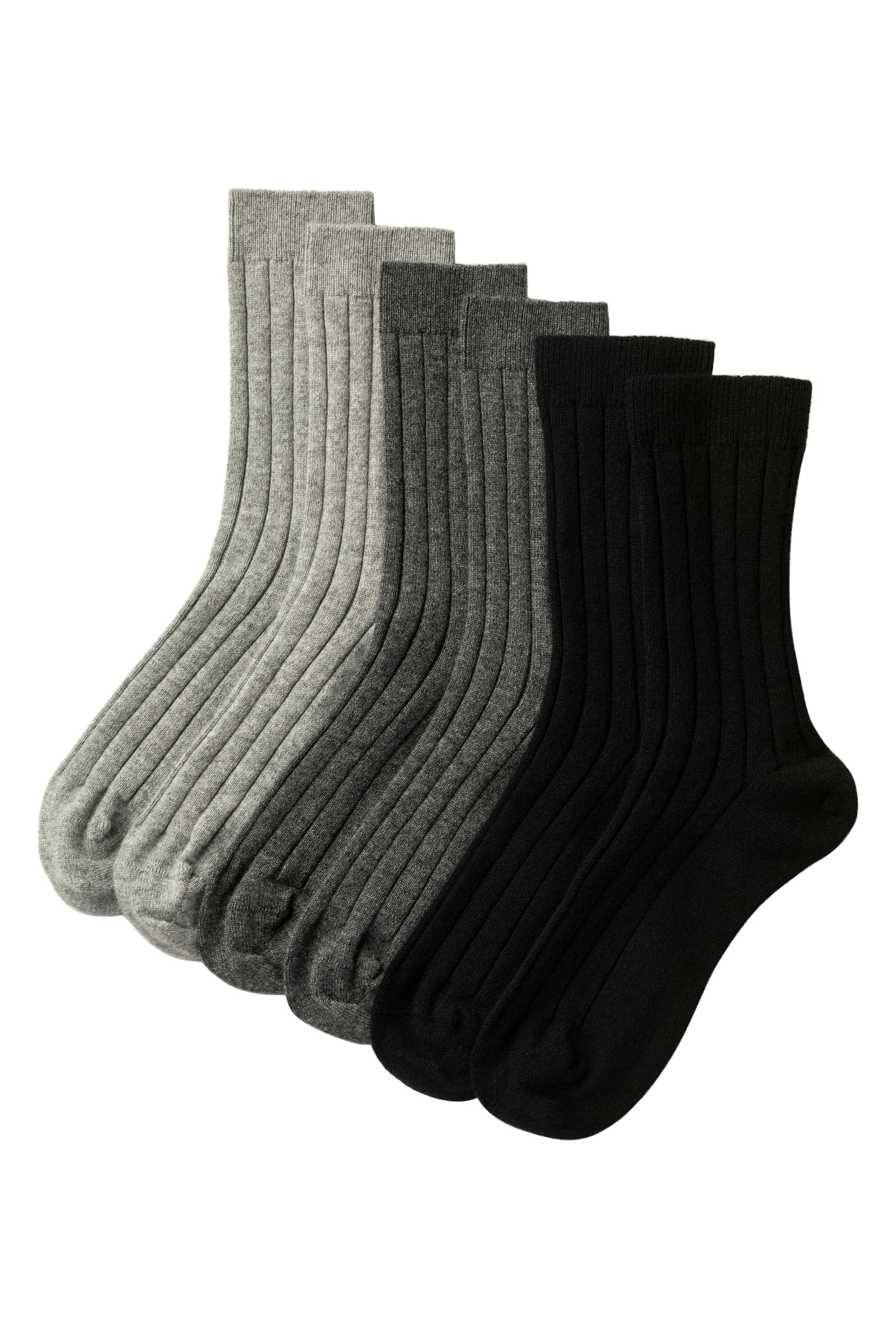 Johnstons of Elgin's 3 x Pair of Men's Classic Ribbed Socks 365GIFTSET2