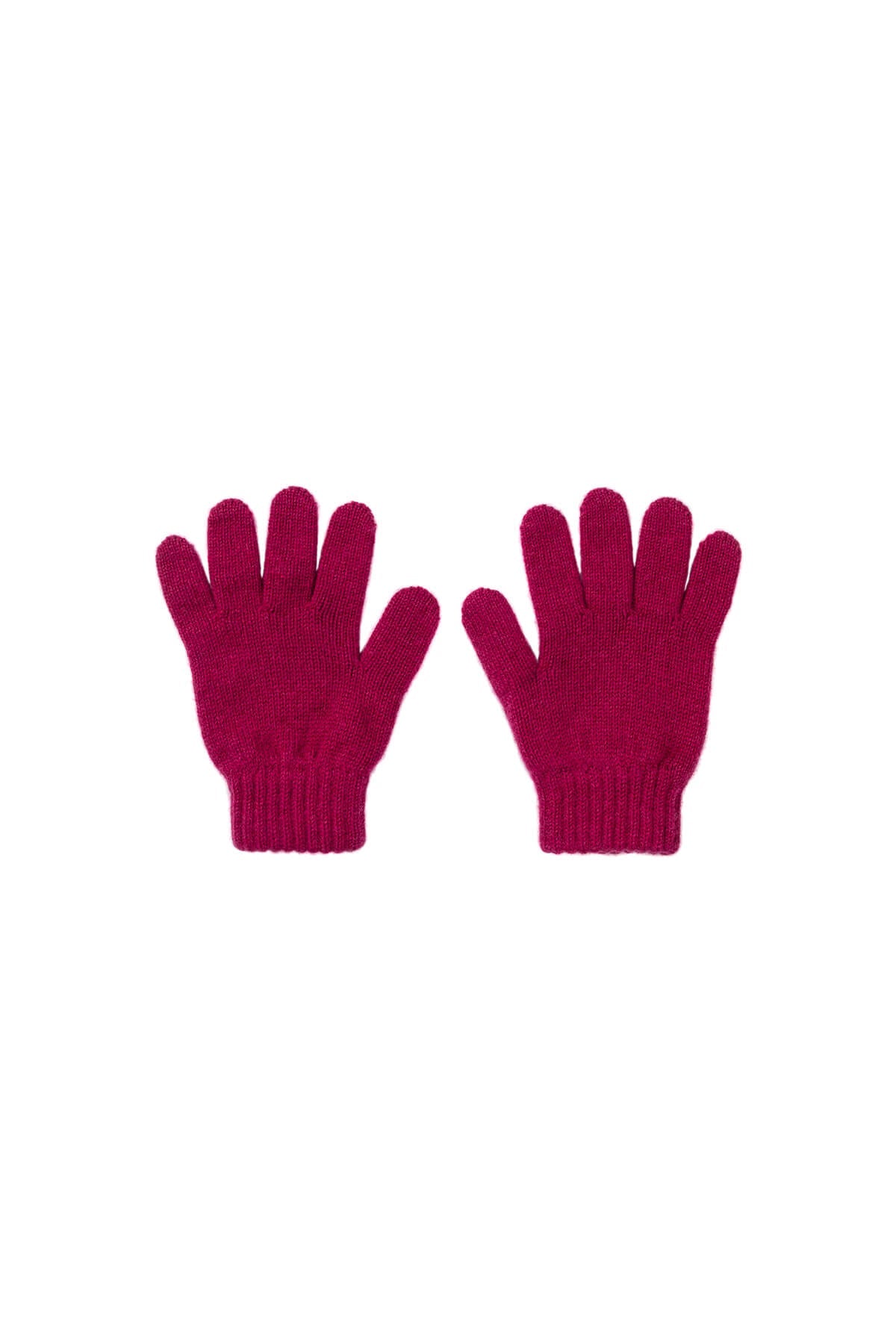 Johnstons of Elgin Children's Cashmere Gloves in Mulberry on white background HAD02203SE4770
