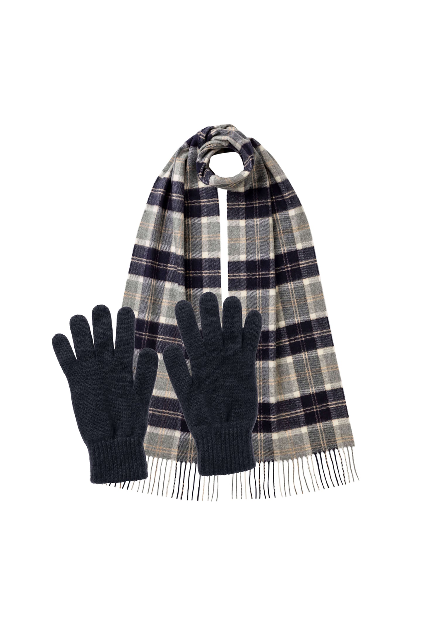 Johnstons of Elgin Men's Silver Bannockbane Cashmere Accessories Gift Set 2022GIFTSET6B