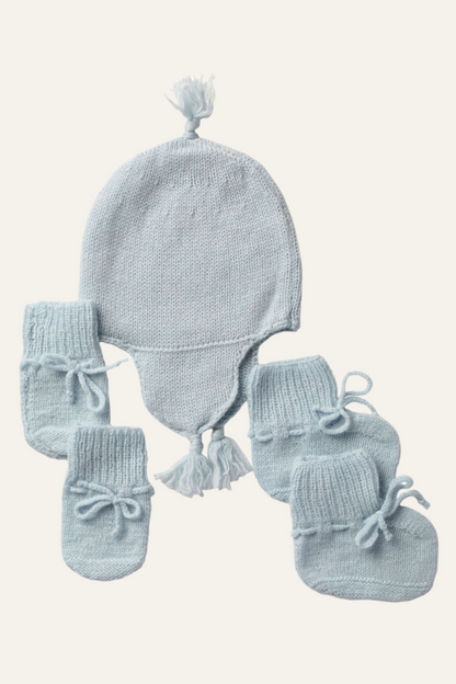 Johnstons of Elgin’s Baby's 1st Cashmere Accessories Gift Set in Powder Blue AW21GIFTSET20C