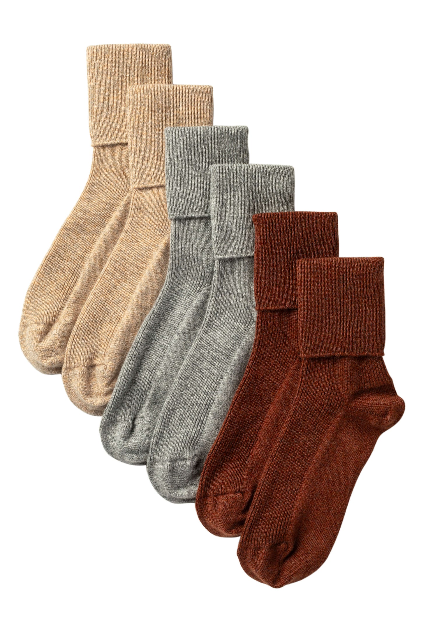 Johnstons of Elgin AW24 Knitted Accessory Russet Women's Cashmere Socks AW24GIFTSET1B