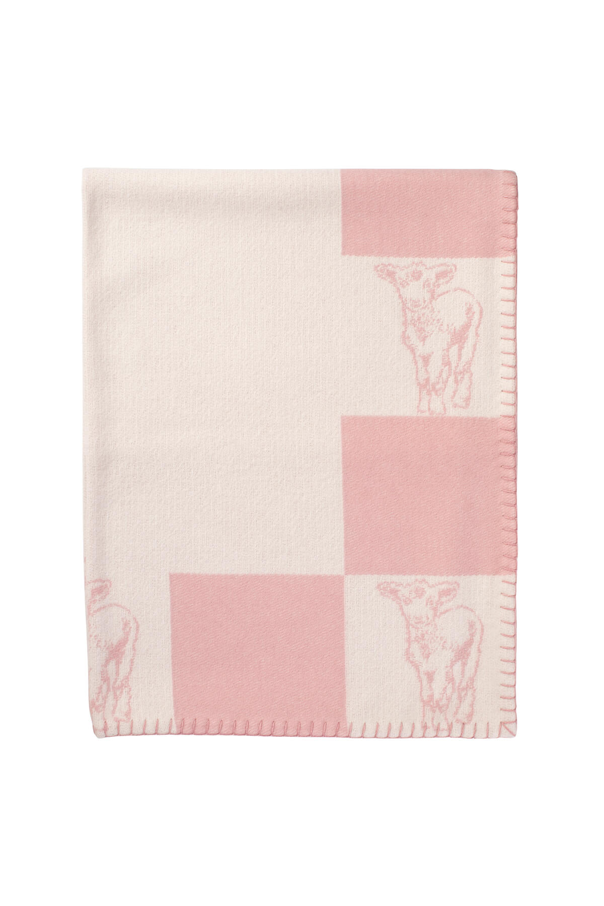 Johnstons of Elgin Merino Wool Baby Blanket in Pink on white background TB000515AU6598ONE