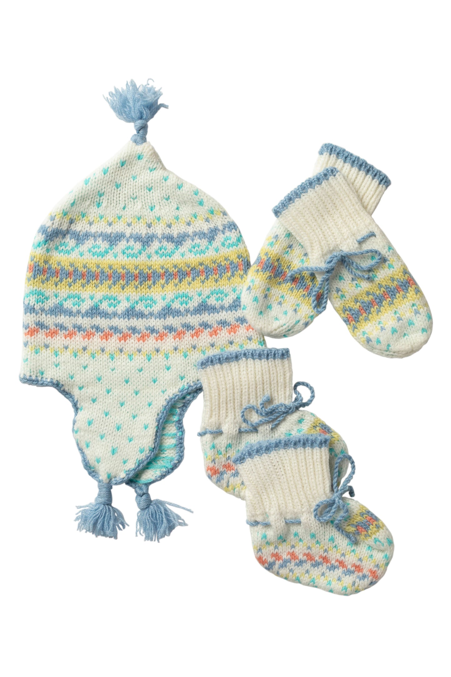 Johnstons of Elgin Fairisle Baby Accessories Gift Set BABYGIFTSET1B