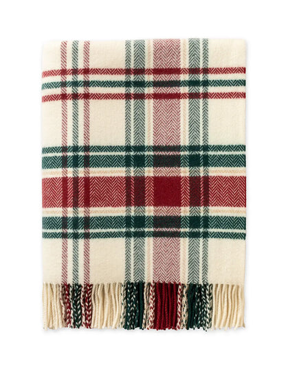 Johnstons of Elgin White Check Herringbone Christmas Blanket | Limited Edition WD000583AU8986ONE