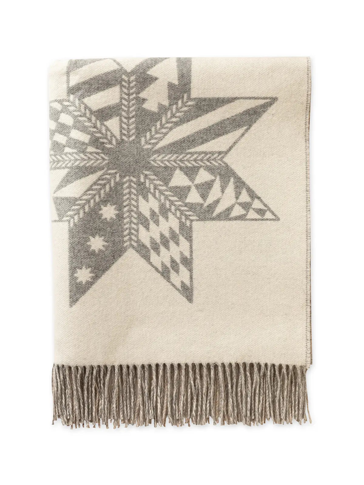 Johnstons of Elgin Christmas Star Cashmere Blanket in natural shades WA002158RU7618ONE