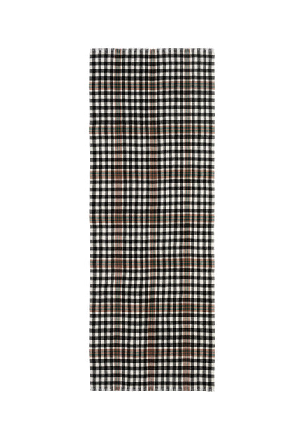  Johnstons of Elgin Limited Edition Burns Tartan Lightweight Cashmere Scarf in Black, Brown and White check on a white background WA001174RU7558ONE