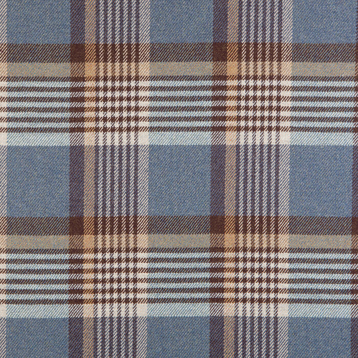 Johnstons of Elgin Glen Garry Lambswool Fabric in Denim 550648879