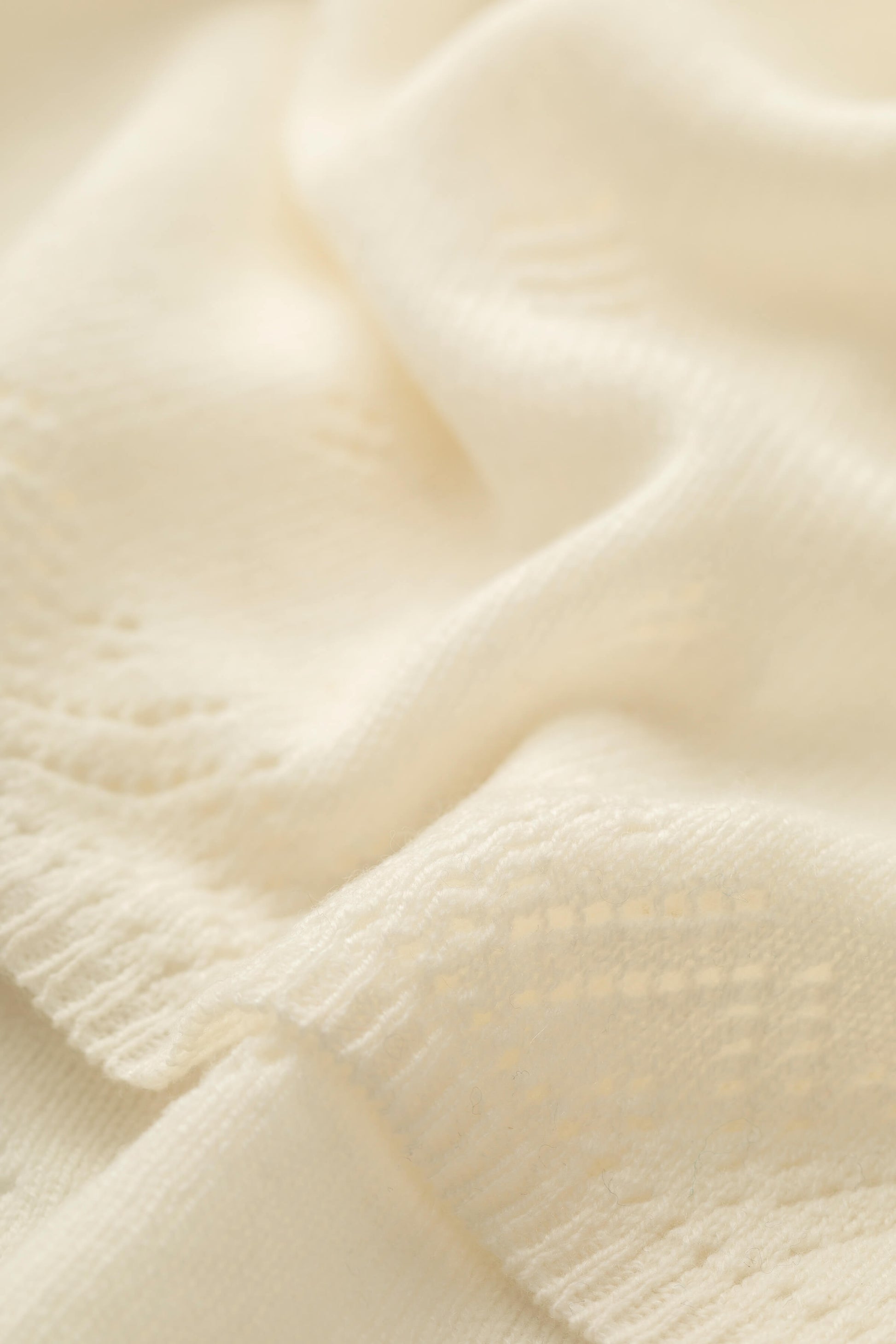 Johnstons of Elgin Baby Blanket Collection Ecru Pointelle Cashmere Baby Blanket HAA019042276ONE