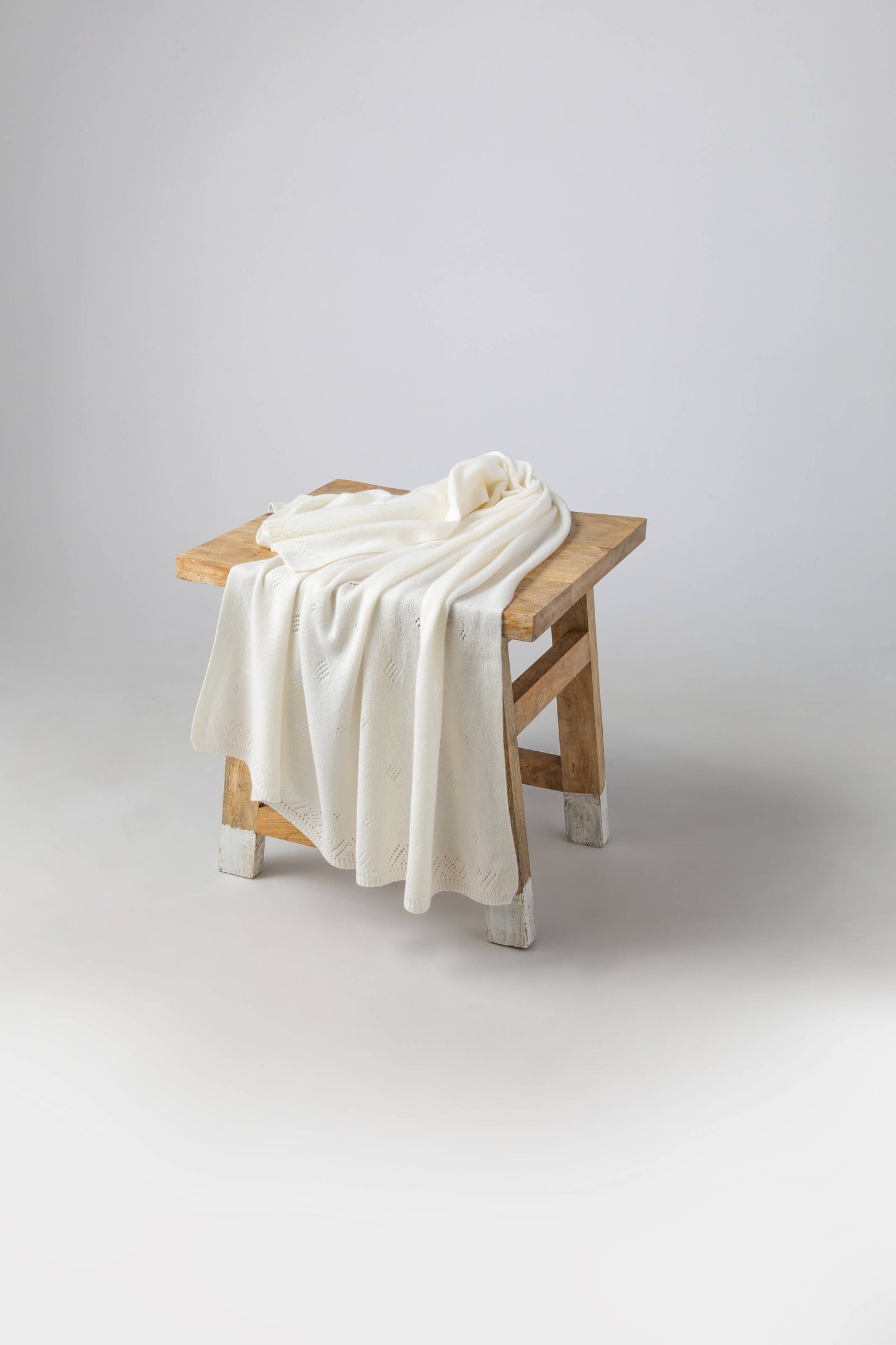 Johnstons of Elgin Baby Blanket Collection Ecru Pointelle Cashmere Baby Blanket HAA019042276ONE