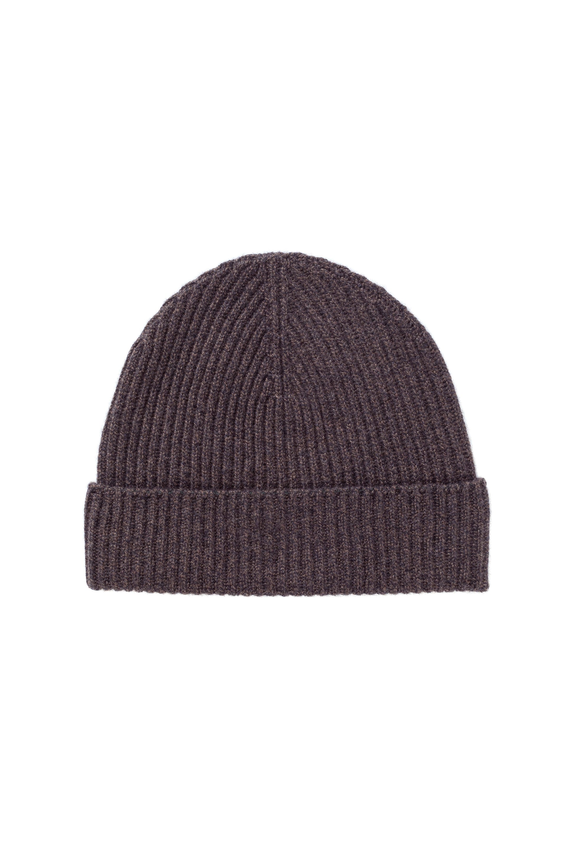 Johnstons of Elgin AW24 Knitted Accessory Dark Russet Marl Ribbed Cashmere Beanie HAA03320HE7059ONE