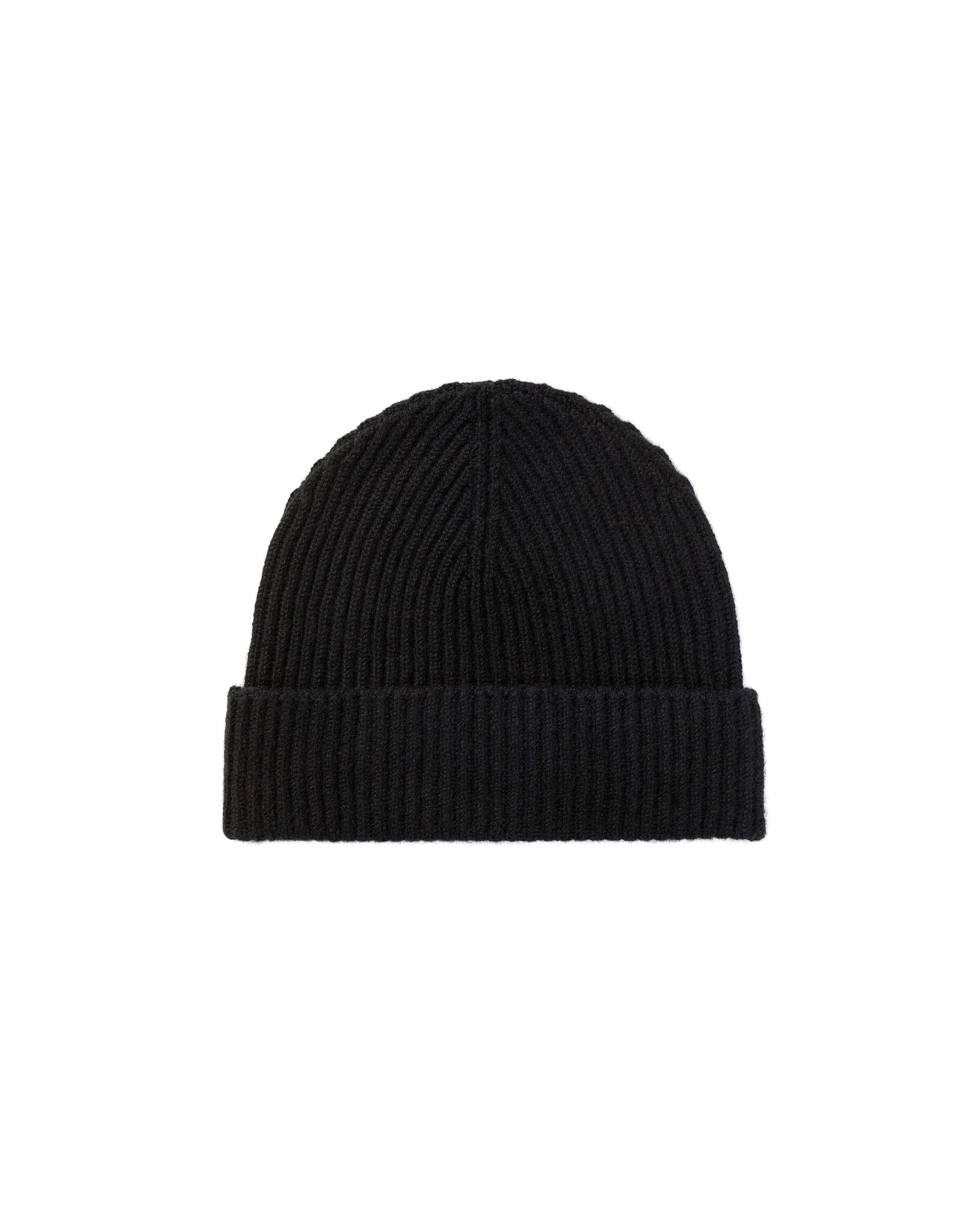 Johnstons of Elgin Ribbed Cashmere Black Beanie 2025GIFTSET7B