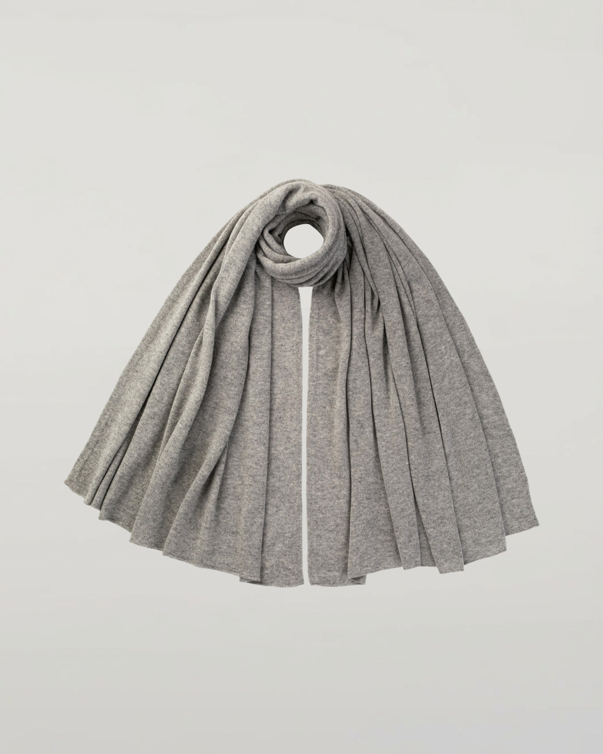 Johnstons of Elgin AW25 Knitted Accessories Light Grey Gauzy Cashmere Grey Travel Stole HAA03407HA0308ONE