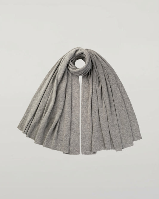 Johnstons of Elgin AW25 Knitted Accessories Light Grey Gauzy Cashmere Grey Travel Stole HAA03407HA0308ONE
