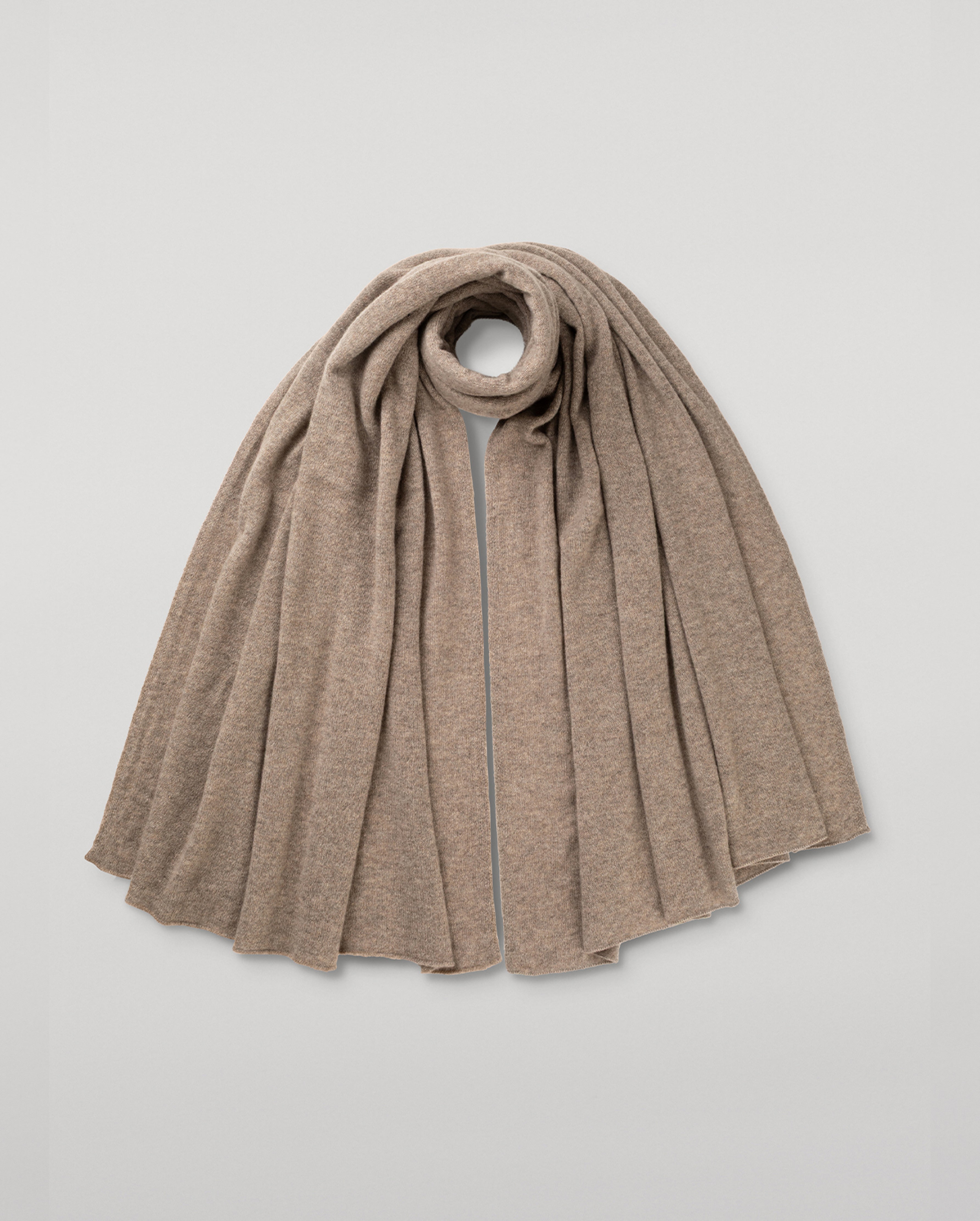 Raeburn Light Brown Cashmere Travel Stole | Made in Scotland