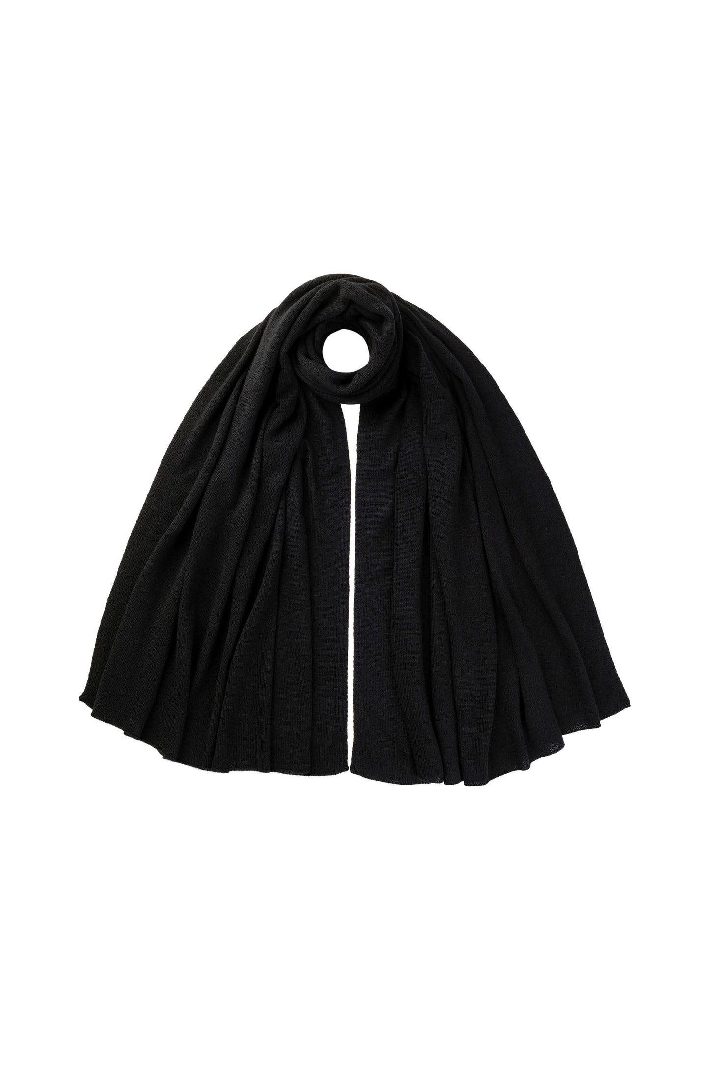 Johnstons of Elgin AW25 Knitted Accessories Black Gauzy Cashmere Black Travel Stole HAA03407SA7210ONE