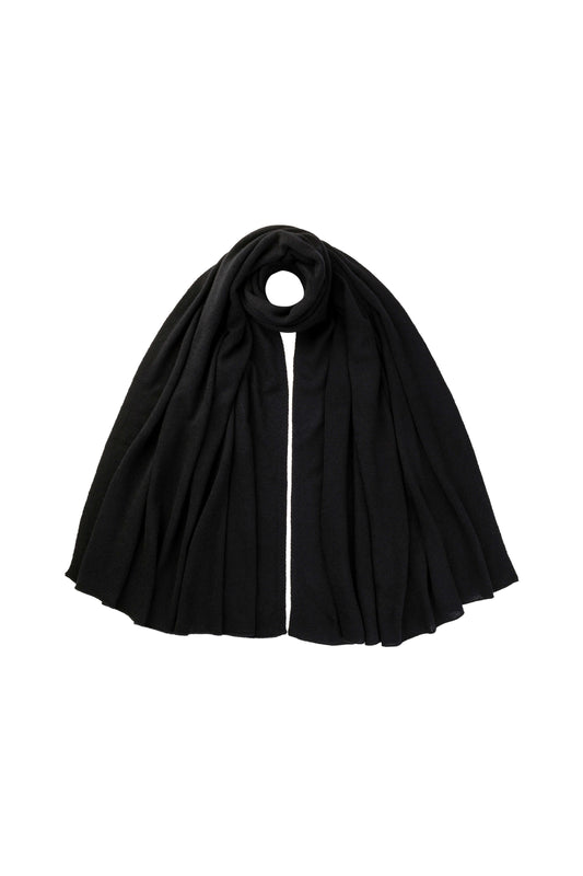 Johnstons of Elgin AW25 Knitted Accessories Black Gauzy Cashmere Black Travel Stole HAA03407SA7210ONE
