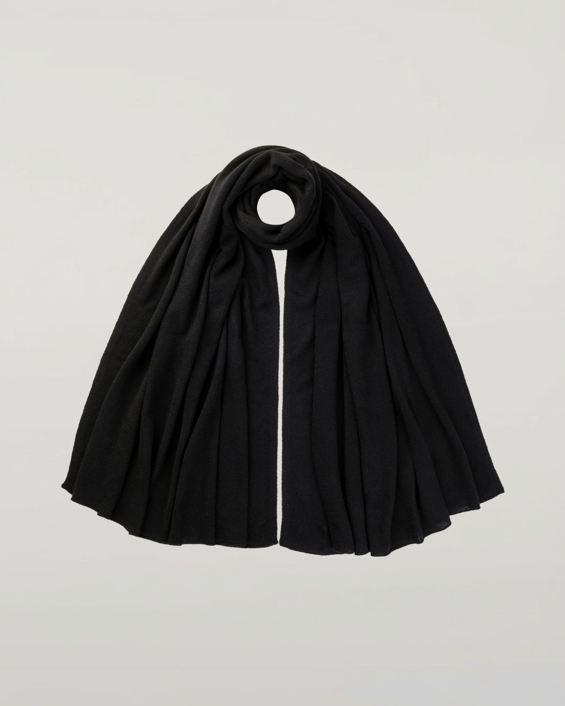 Johnstons of Elgin AW25 Knitted Accessories Black Gauzy Cashmere Black Travel Stole HAA03407SA7210ONE