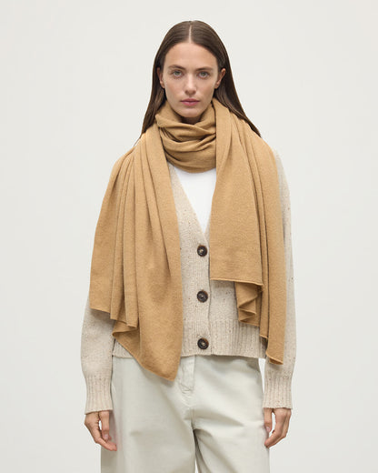 Johnstons of Elgin AW25 Knitted Accessories Camel Gauzy Cashmere Travel Stole HAA03407HB4404ONE