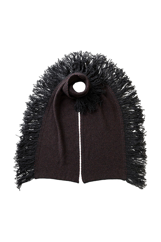 Johnstons of Elgin grey and purple fringed cashmere scarf HAA03529Q25311ONE